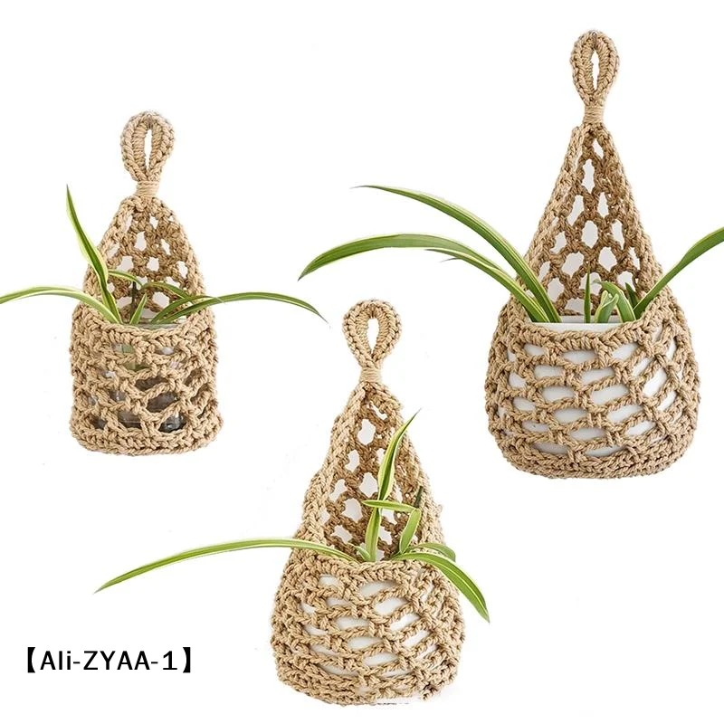 【A】Boho Macrame Plant HangerBasket For Succulents Cotton Rope Woven Hanging Basket With Net Pouch Home Decoration Organizer