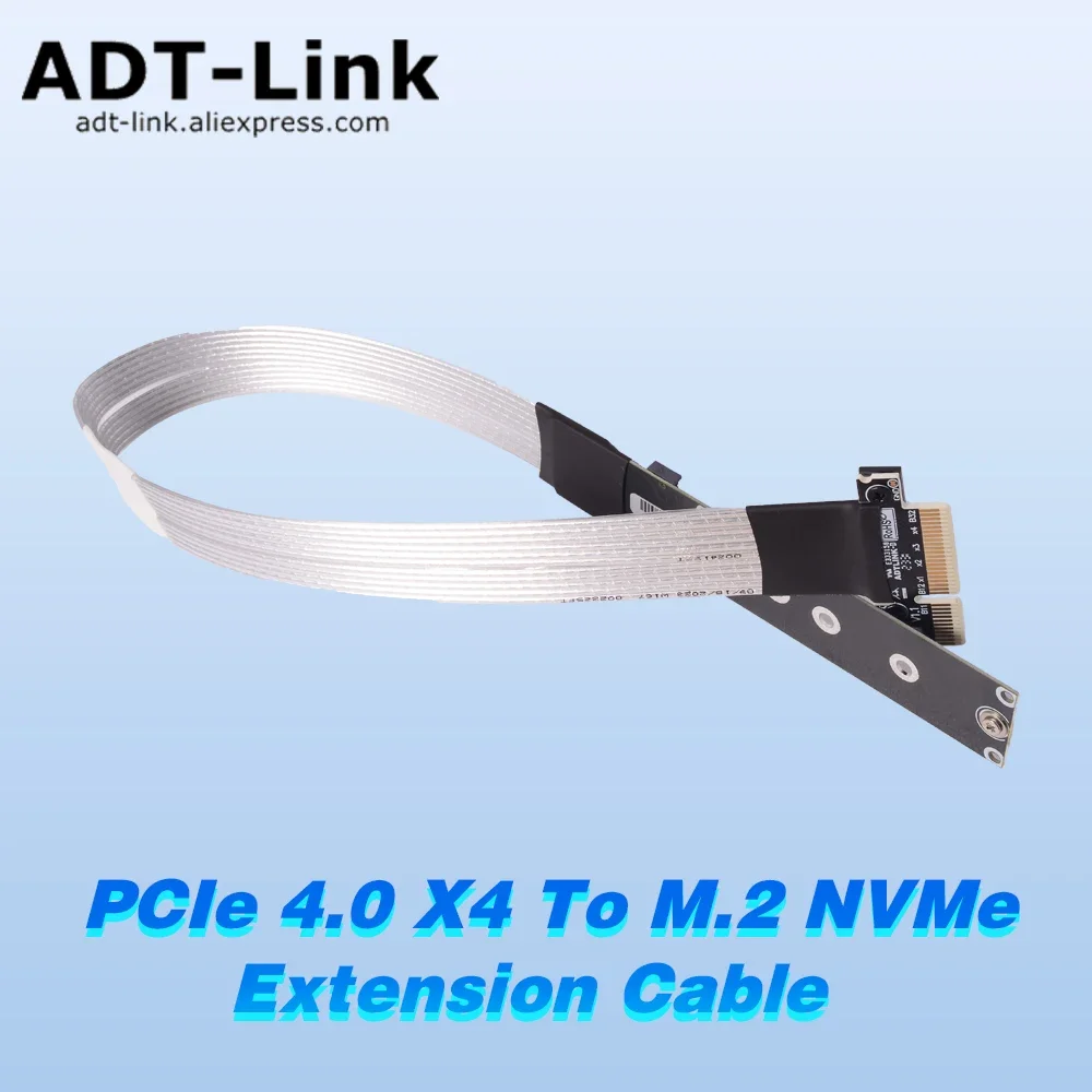 PCIe 4.0 X4 to M.2 NVMe Extension Cable 2280 Standard Size SSD Adapter Card Riser Full Speed 64Gbps Support for PCIe 4.0 X4