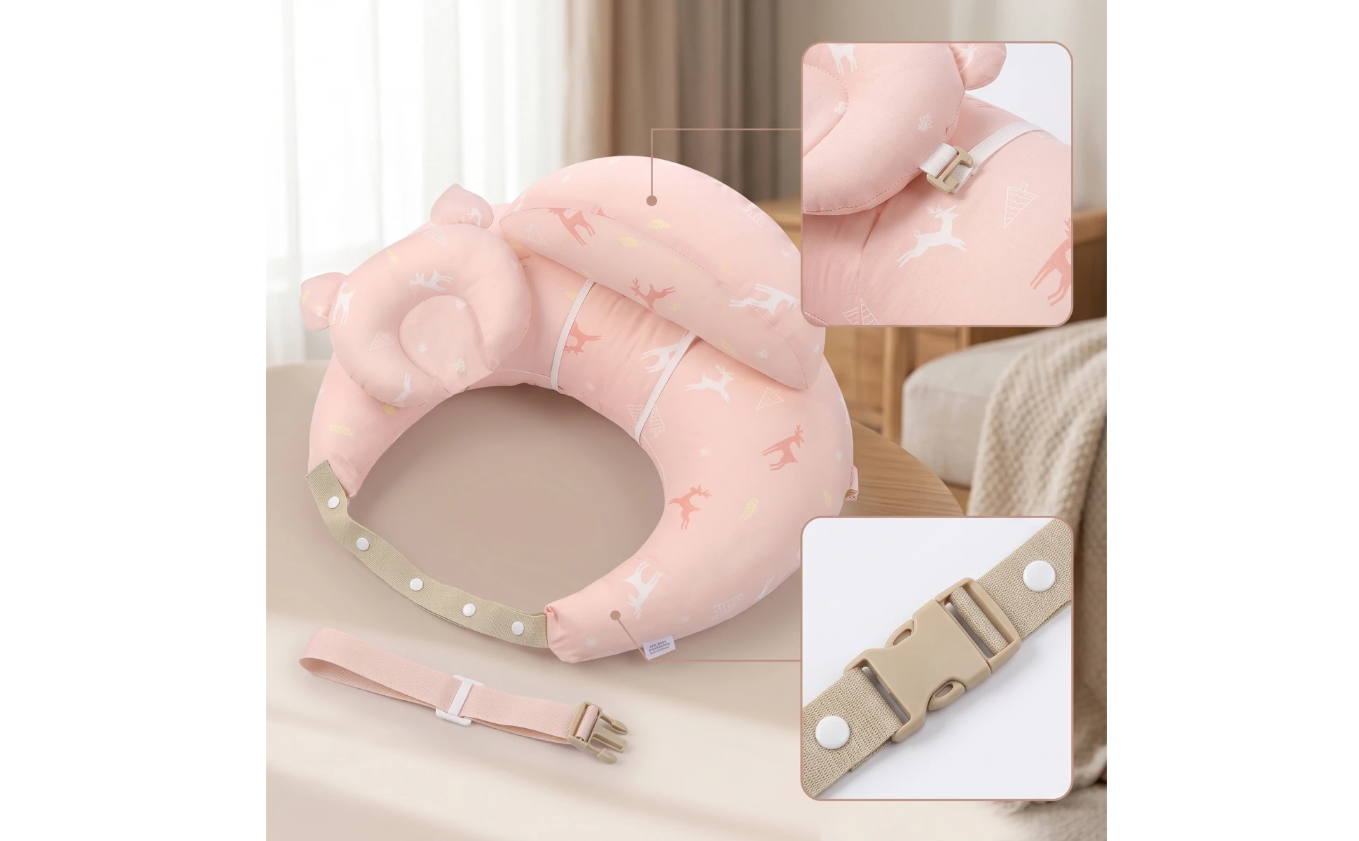 Nursing Pillow with Baby Pillow Padded Infant Support Cushion Comfortable Versatile for Newborns, Breastfeeding