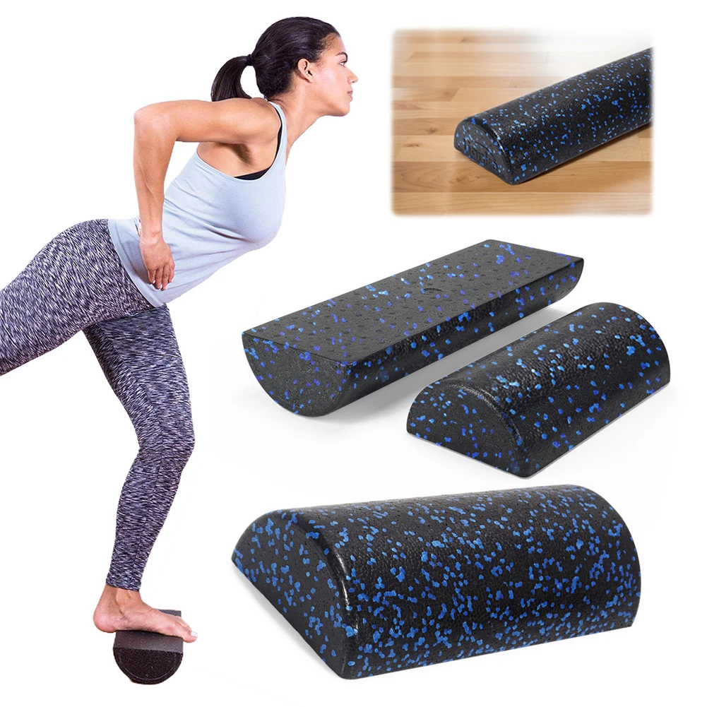Half-Round Yoga Roller Massage Roller High Density Yoga Column 30cm Semi-Circular Foam Roller Multi-Function for Back Leg