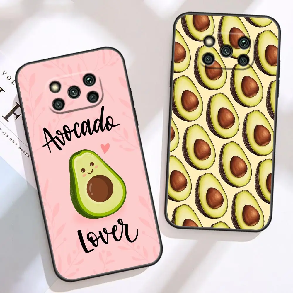 Cute Cartoon Avocado Phone Case For Xiaomi Poco X5 X4 X3 M5 M4 M3 F5 F4 F3 GT Pro NFC Black Shark 5 Mix 3 4 TPU Case Funda Shell