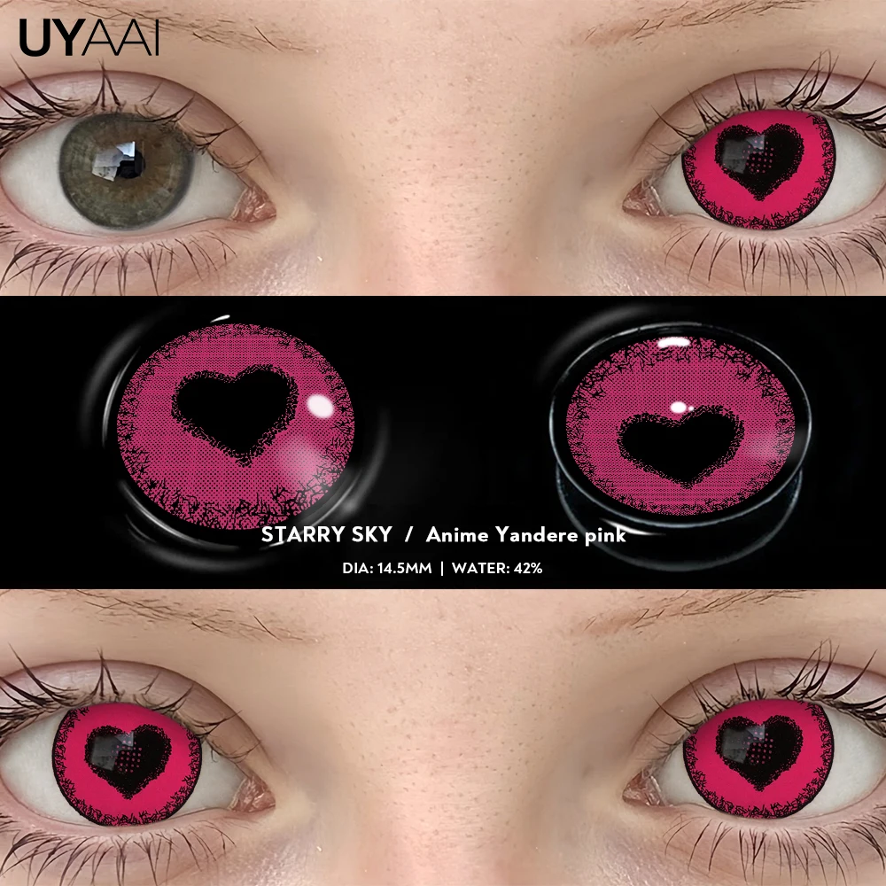 UYAAI 1 Pair Halloween Colored Pupils for Eyes Cosplay Red Lenses Anime Purple Lenses Colorful Blue Eye Contacts Yellow Lenses