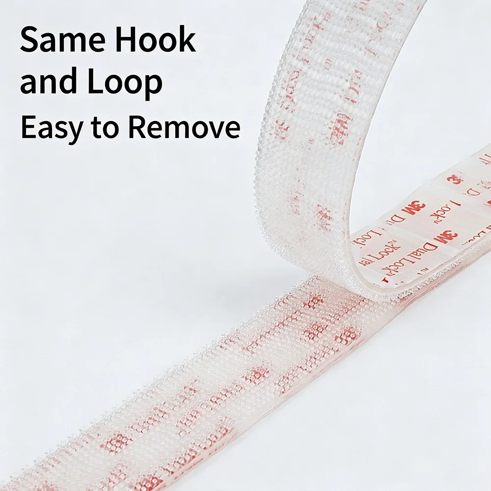 3M Sj3560 Mushroom Head Buckle Dual Lock Tapes, Multi-Functional Clear Hook Loop Fastener, Strong Adhesion, Seamless 5/10Pcs