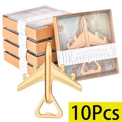 10Pcs Airplane Bottle Opener Aviation Gifts for Pilot Airplane Decor Gift for Plane Beer Bottle Opener in Gift Box