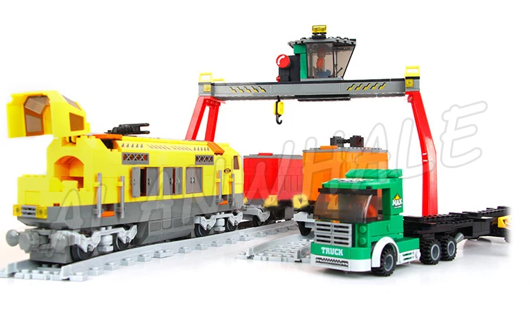 791 stks Stad Treinen Cargo Container Vrachtwagen Kraan Tank Wagon Auto Carrier 25004 Bouwstenen Sets Compatibel Met Model