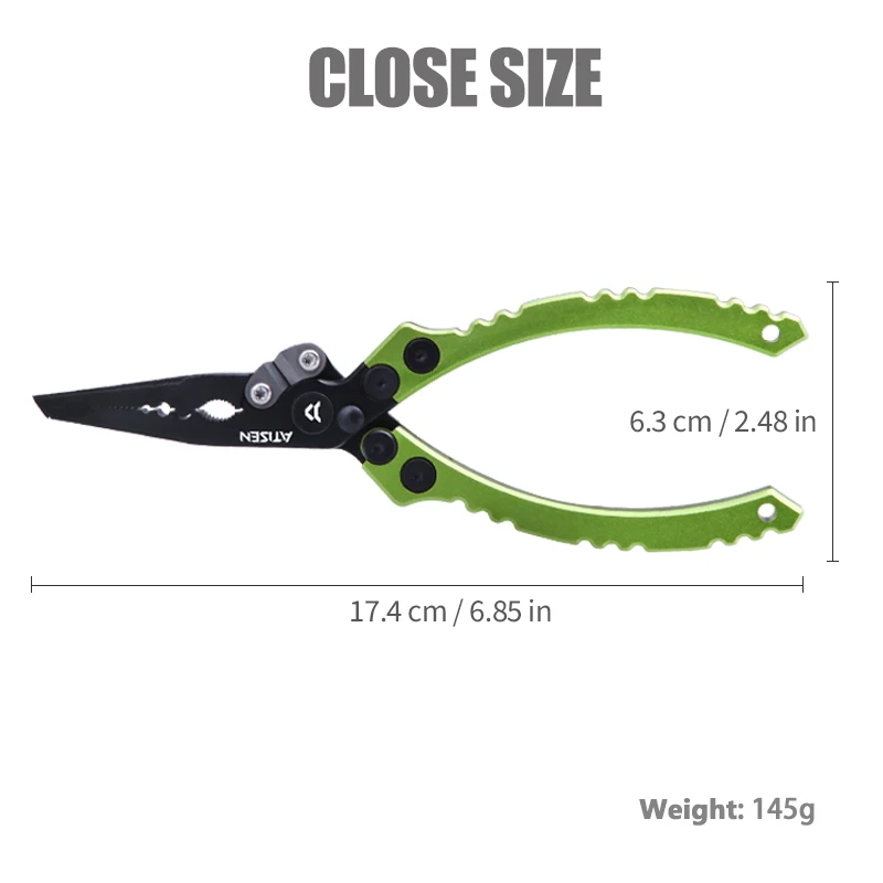 Piscifun Fishing Pliers with Split Rings, Ultralight Aluminum Fishing Tackle Pliers with Tungsten Steel Braid Cutters, Sheath an