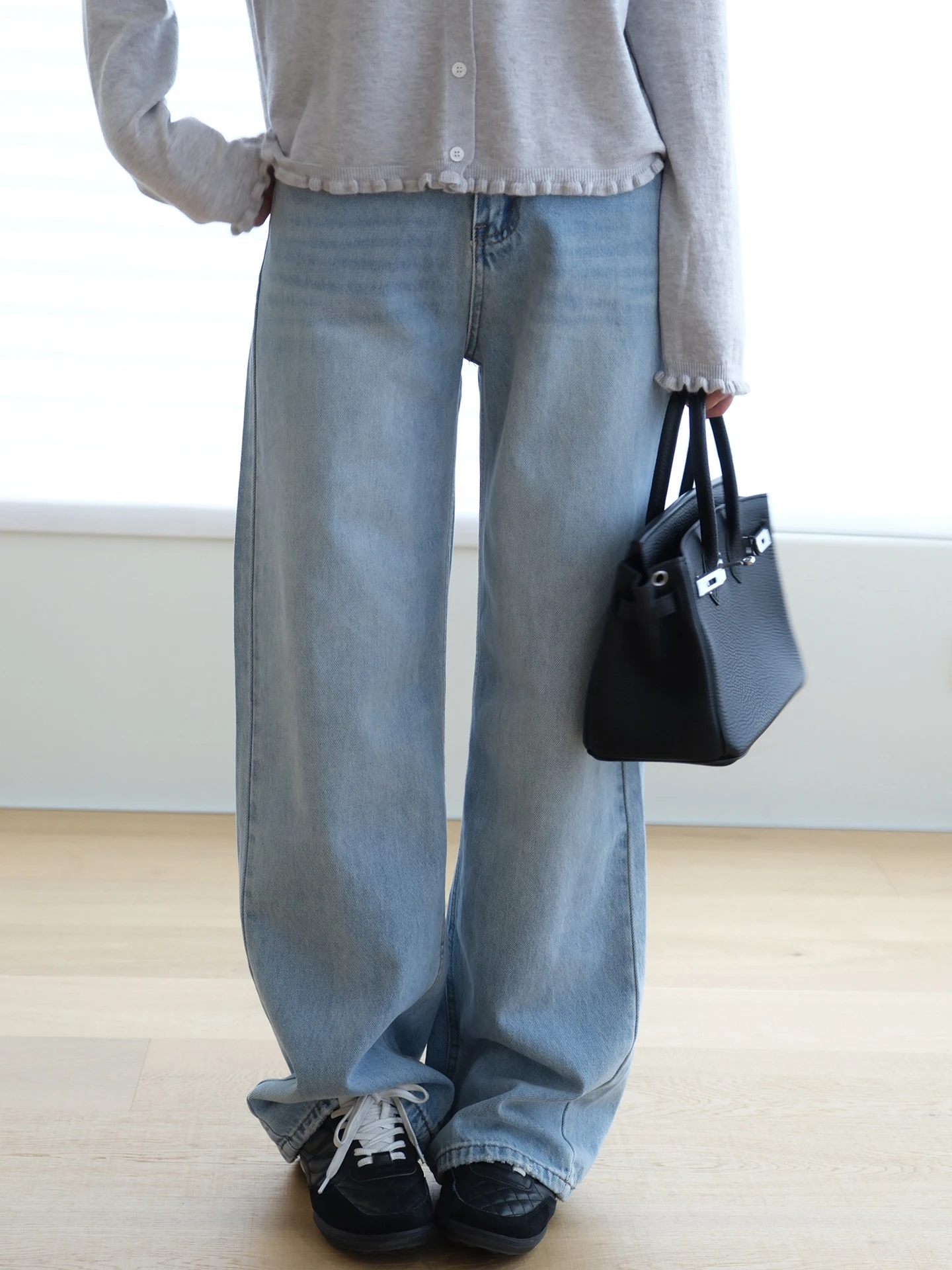 

High Waist Wide Leg Jeans Slim Fit Casual Cotton Pants Comfortable Women's Faionable Tee Colors Spring Autumn Wear