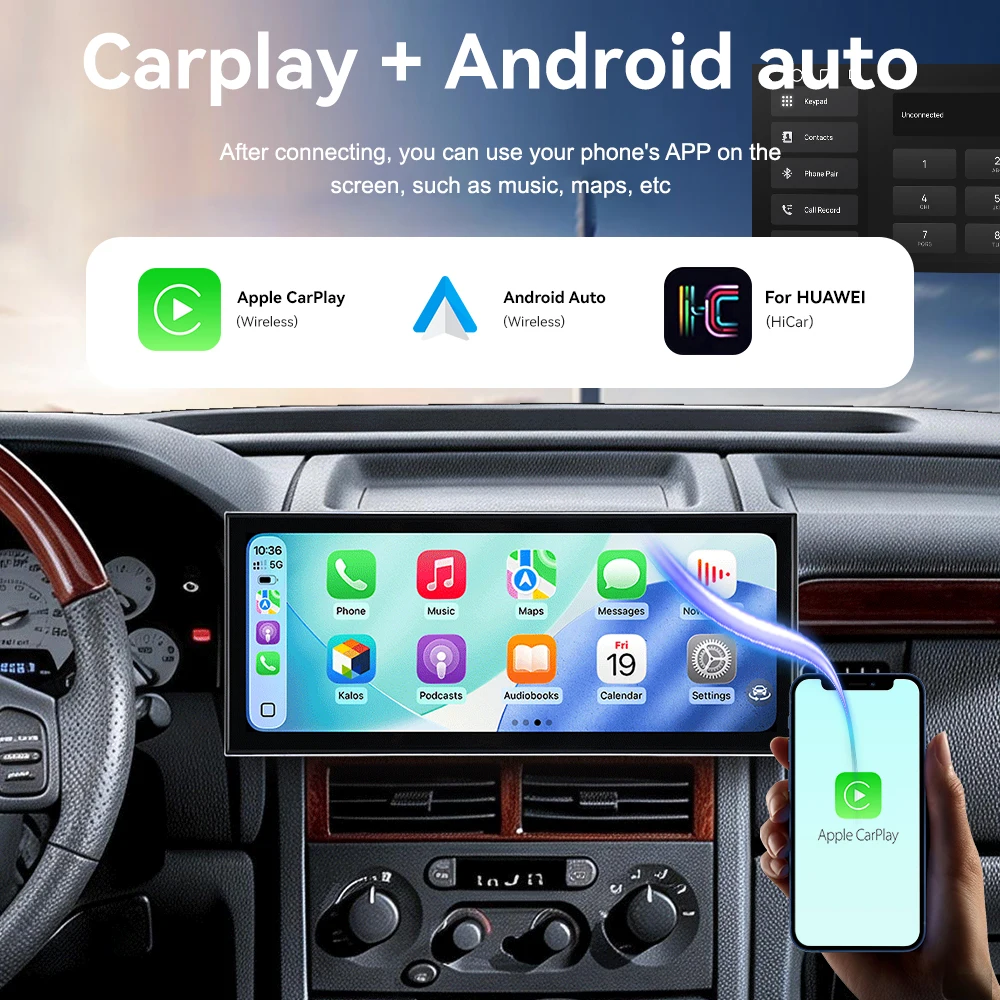 CarPlay 15.8’’ Android 15 For Jeep/Grand Cherokee 1998-2005 Car gadgets Car GPS Navigation HD Screen Multimedia Player Head
