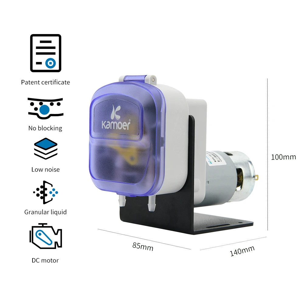 Kamoer New Version of KDS Peristaltic Pump 12V 24V DC Motor High Flow Dosing Pump 230-380ml/min for Food and Beverage