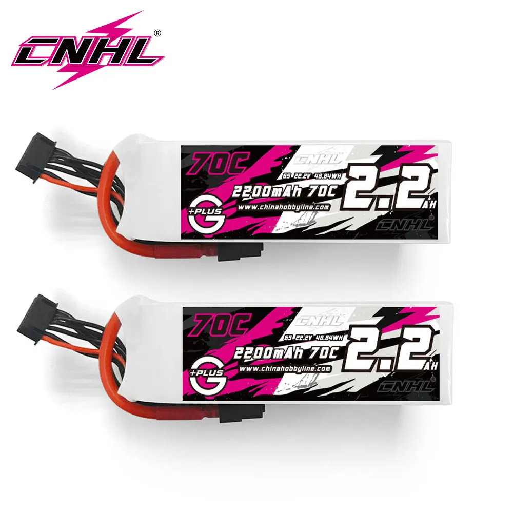 2pcs CNHL 6S Lipo Battery 2200mAh 22.2V 70C With XT60 Plug For RC Airplane Quadcopter Helicopter Drone FPV Car Boat Racing Hobby