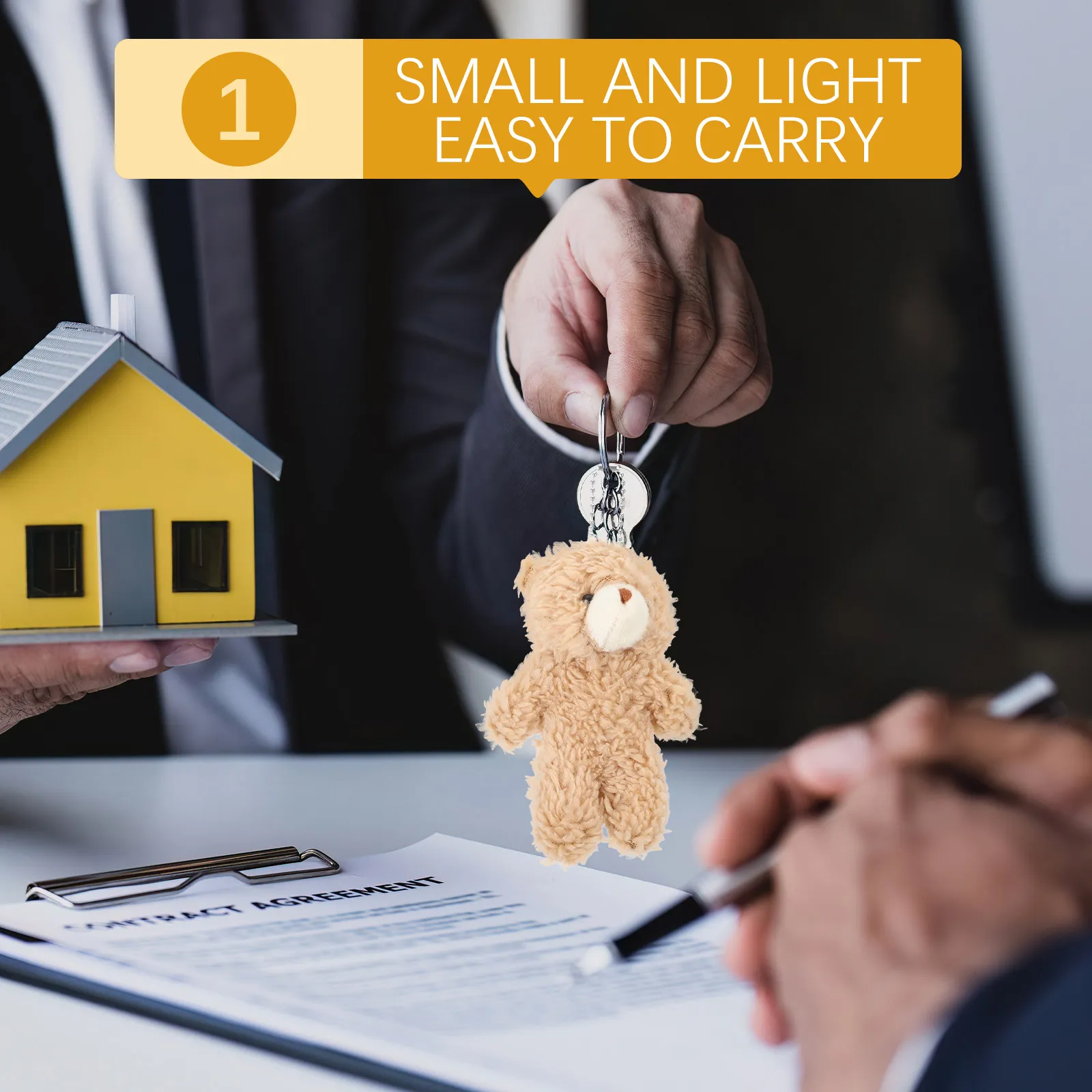 

Миниатюрный брелок-подвеска в виде медведя для ключей, сумок, рюкзаков, портативный, легкий, из ткани и ПП-хлопка, милый декор