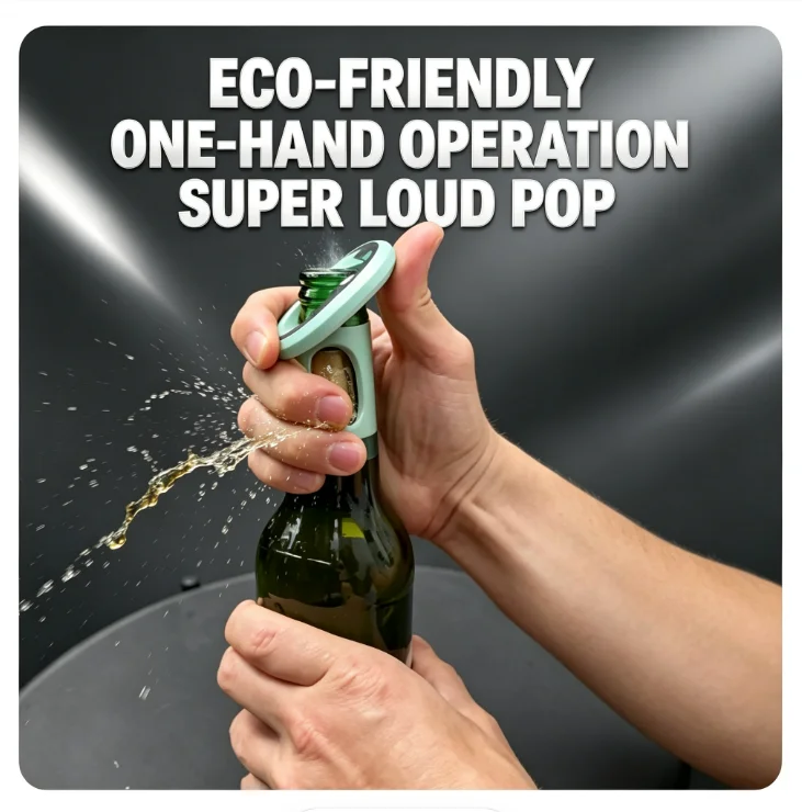 One Hand Operation Sparkling Wine Opener Eco Friendly Champagne Cork Puller Portable Bar Party Wine Bottle Opening Gadget EDC