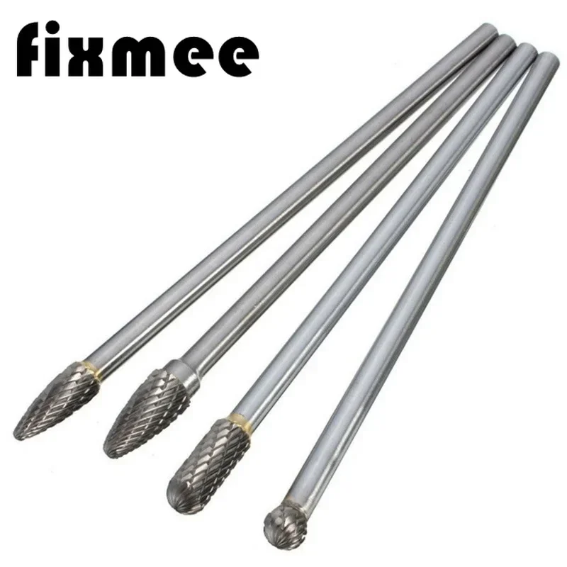 4pc/lot  Rotary Burr 1/4 Inch 6mm Shank 150mm Long Carbide Cutter CNC Engraving Bit For Dremel