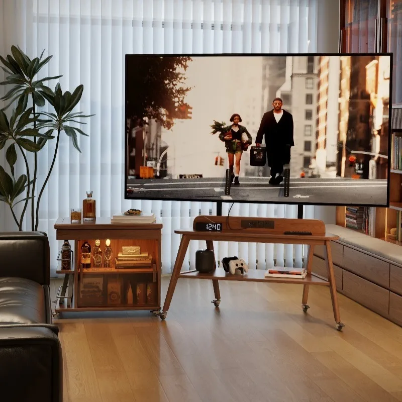 

Removable TV cabinet, living room, household floor-to-ceiling medieval small apartment, removable storage, TV hanger