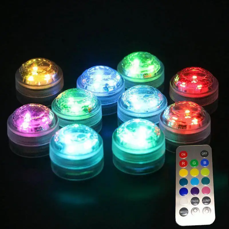 

300Pcs/lot remote control tealight submersible Vase Floralyte Floral Candle lamp color change Fish Tank wedding bar Xmas party