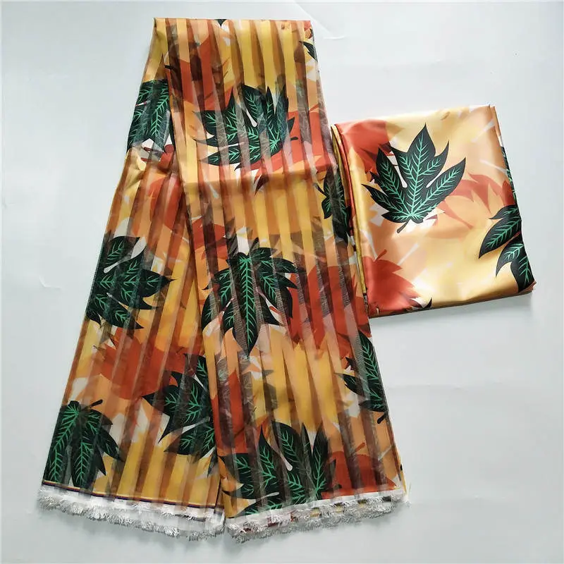 2019 Popular Wax fabric Top Quality Vintage Silk wax cloth African Wax Prints Fabric 6yards/lot for Party Dress ! L121738