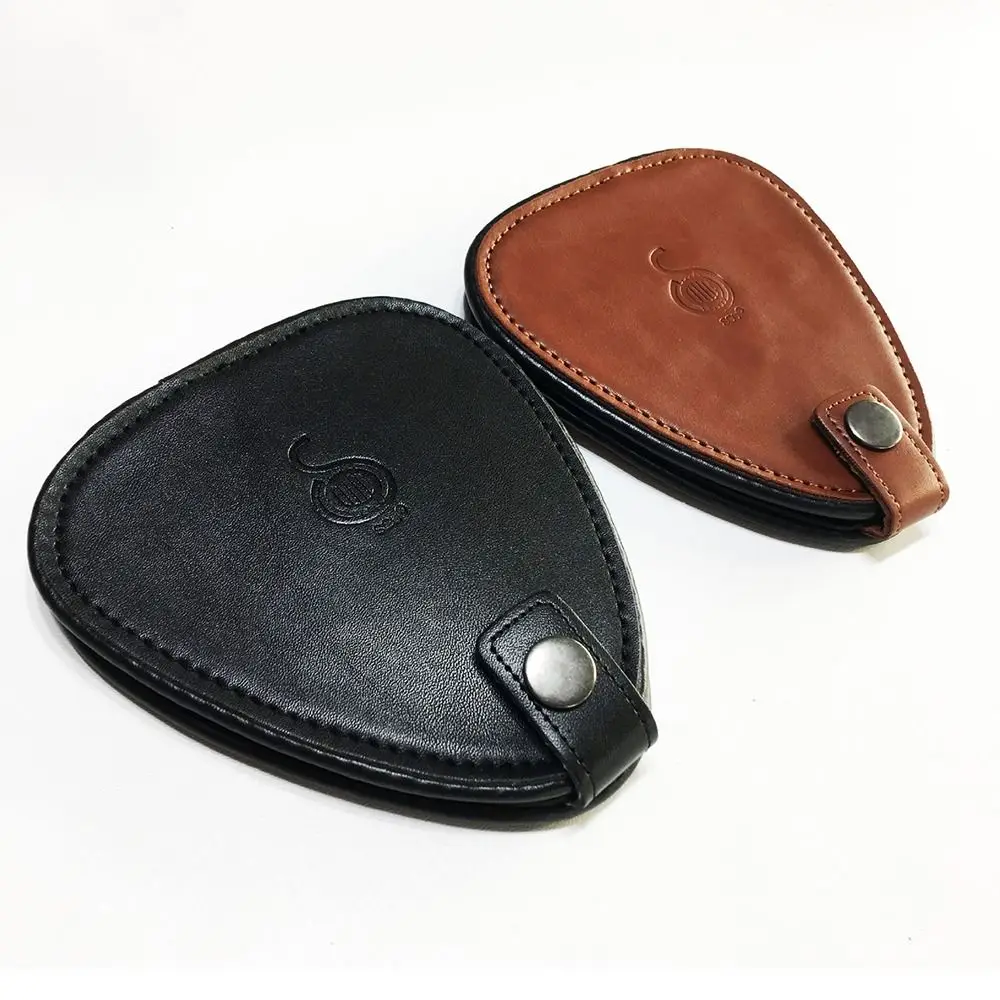 Bolsa de púas de guitarra de cuero PU de alta calidad, bolsa de púas de guitarra impermeable de gran capacidad, organizador de púas de guitarra a prueba de polvo