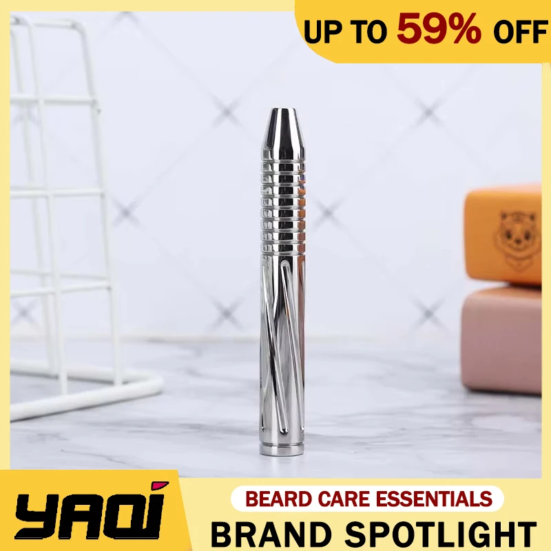 

Yaqi BULLET Полированная ручка длиной 91 мм из нержавеющей стали Мужская безопасная ручка для бритвы обеспечивает комфортный и точный опыт бритья
