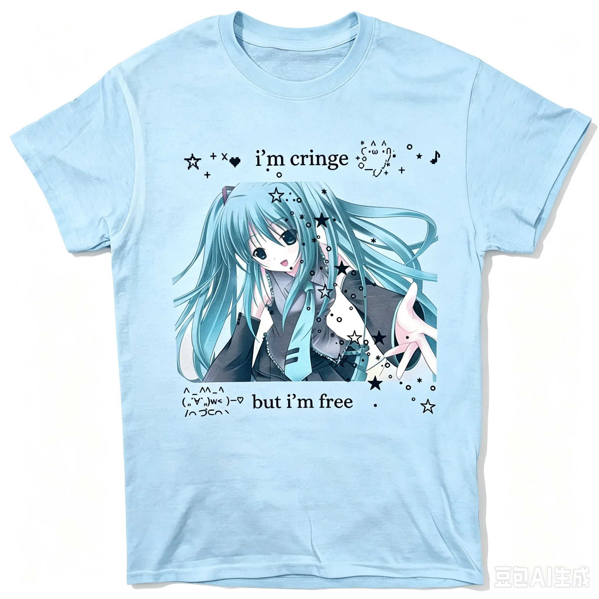 Modisches Y2K-T-Shirt mit japanischem Anime-Muster, niedliches, lässiges Hip-Hop-Harajuku-Oberteil, Star-Girl-Streetwear für Erwachsene und Kinder – Detail 2