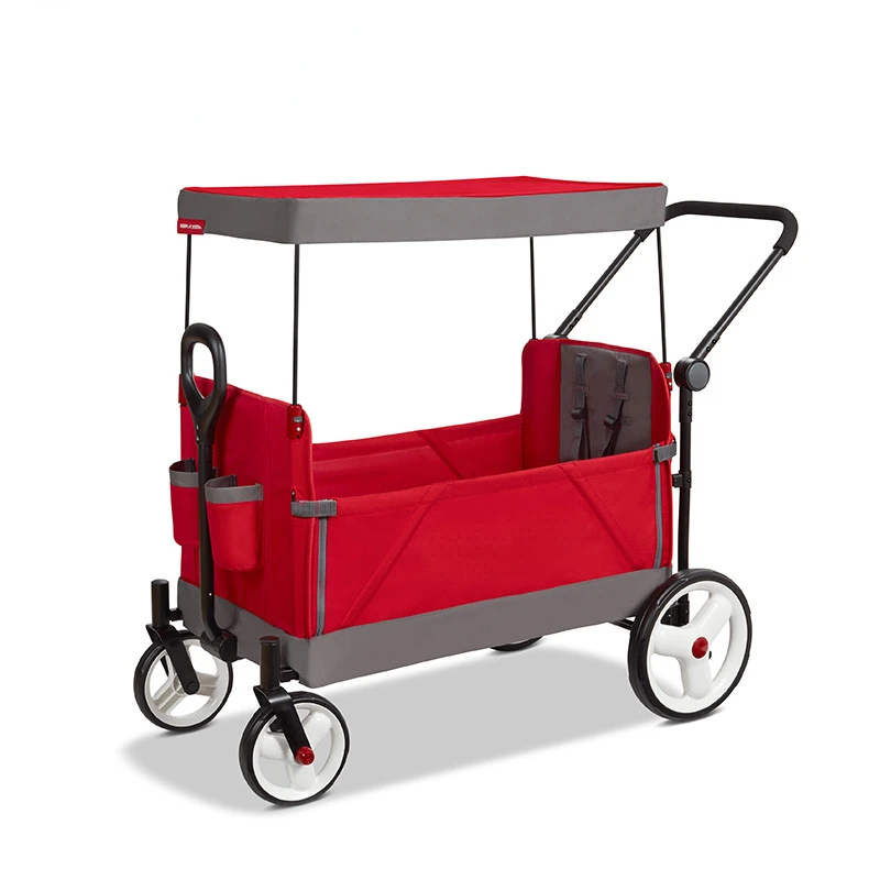 

Twin camper Children's double trolley Recumbable folding two-way four-wheel baby walking artifact Camping camper