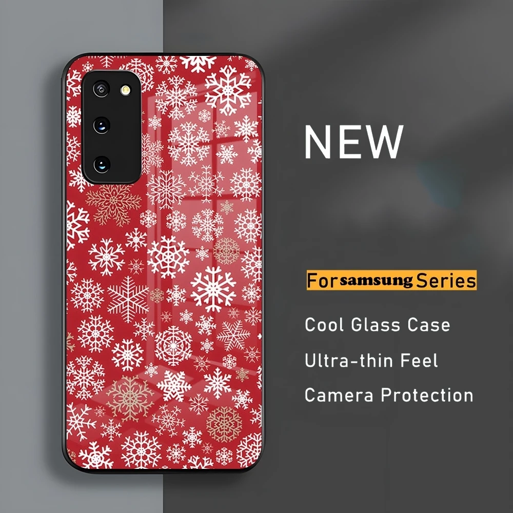 Christmas Phone Case  for DIY printing Samsung s 24 ultra plus 23 22 21 20 a 34 54 53 note20 m 54 glass cover