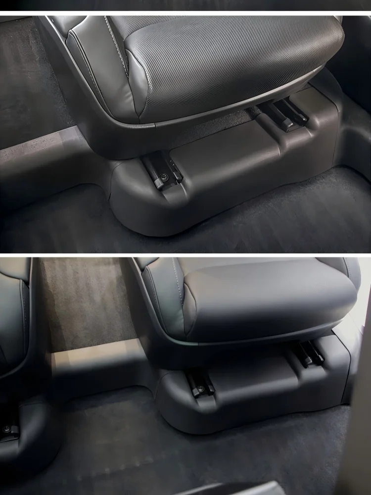 3PCS For Tesla Model YL Under Seat Corner Guard Second Row Seat Slide Rail Protector Cover Anti-Kick Car Accessories Interior - view 2