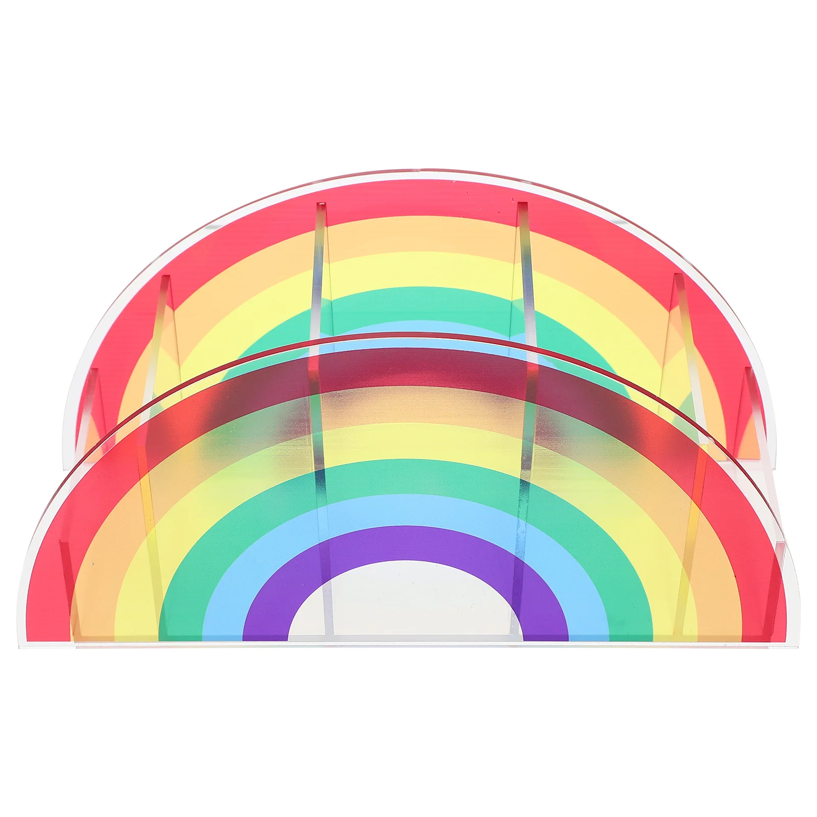 Rainbow Bridge Pen Holder Acrylic Desk Organizer Pencil Storage Stationery Container Tabletop Pen Box Storage Tool