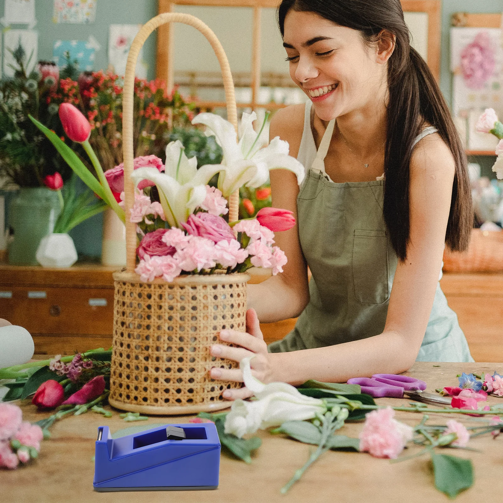 1 مجموعة الأزهار DIY الشريط مادة موثوقة لأداة تثبيت الزهور وعشاق الفن زهرة التفاف مجموعة الأزهار الشريط باقة الجذعية التفاف