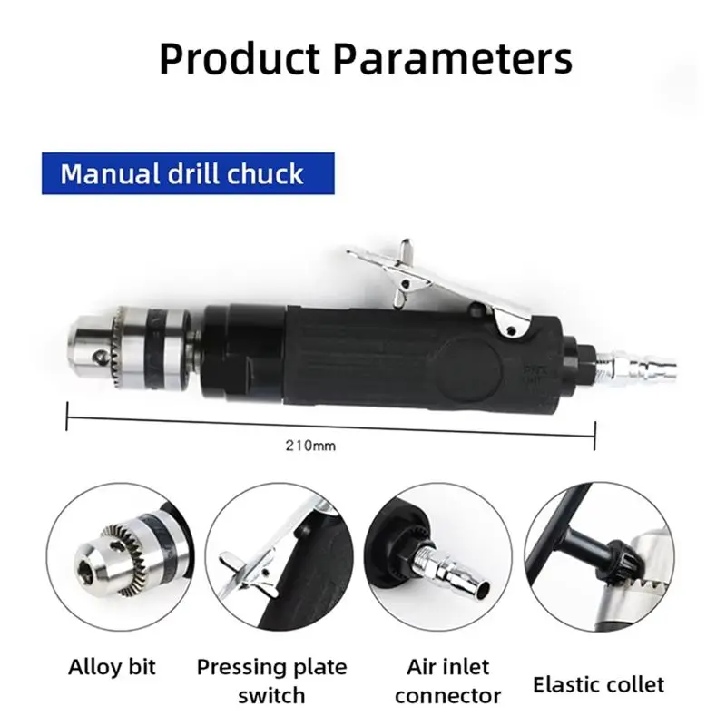 Y42A-Pneumatic Air Drill 3/8 Inch Straight Drill Tapping Machine Air-Operated Drilling Machine Tool Sanding Machine
