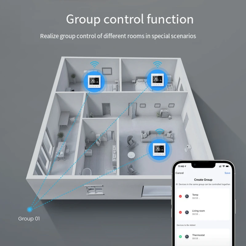 Tuya Zigbee-ThermoandreSmart Home Battery 62, régulateur de température pour bomicrophone à gaz, avec assistant vocal, durable