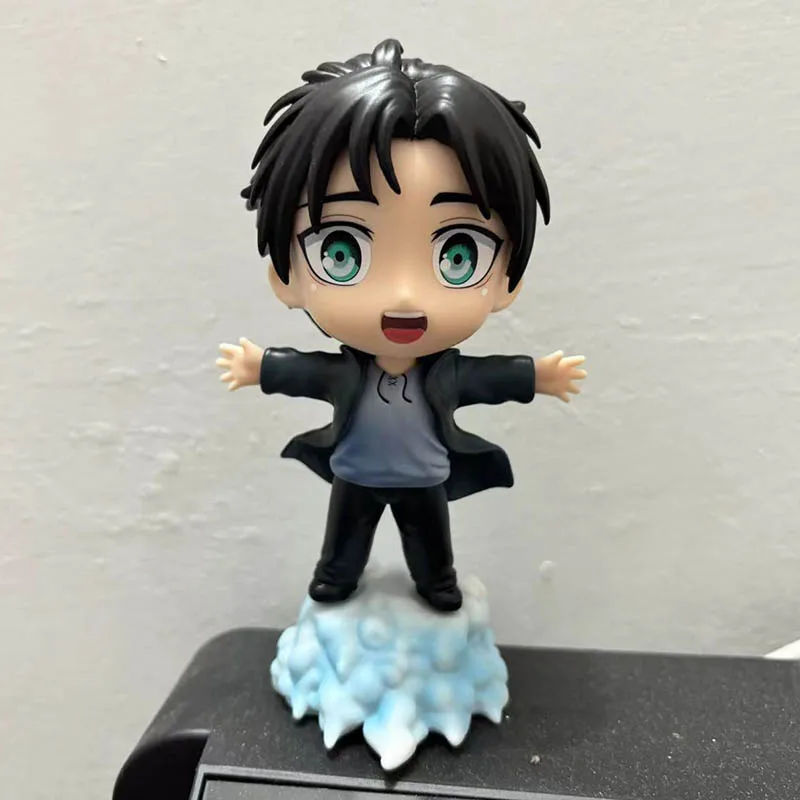13cm Attack On Titan Levi Eren Jaeger Eren Yeager Figurine Cartoon Figure Kawaii Desk Ornament Birthday Gift Fans Decoration