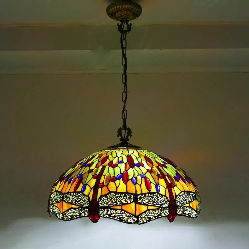 SOFEINA Tiffany europejski żyrandol Vintage kreatywny kolorowy lampa wisząca do domu salon restauracja sypialnia korytarz hotelowy