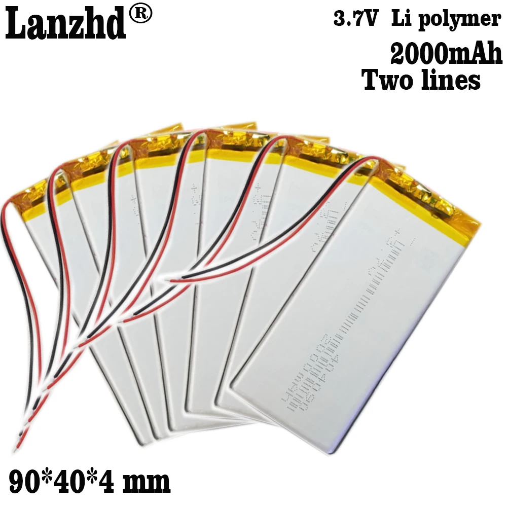 1-10 ชิ้น 3.7 โวลต์แบตเตอรี่ 2000mAh 404090 384796 384796 404590 434290   Li Polymer Batteries สําหรับเครื่องเรียนรู้แท็บเล็ต CVK600 อ่าน