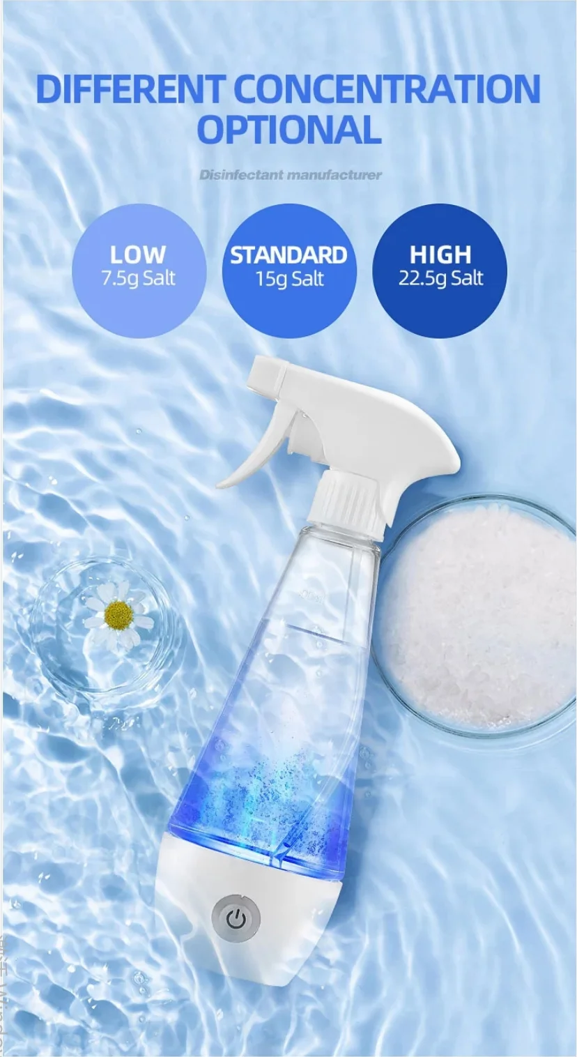Air Antiseptic Liquid Ozone Generator Disinfection Disinfectants Sprayer Dispenser 300ML USB-charging Portable Electrolyzed