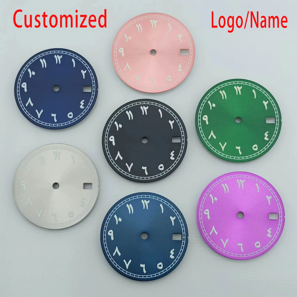 Customized logo 28.5mm Arabic alphanumeric luminous dial, suitable for NH series 35/36 movement watch accessories