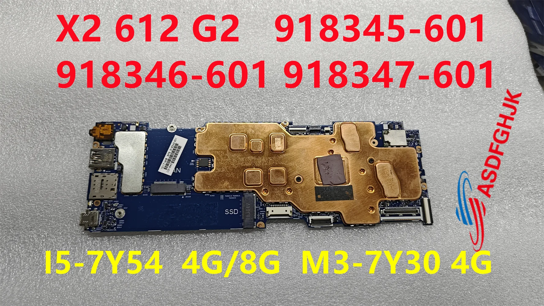 Original for HP x2 612 g2 motherboard 918345-601 918346-601 918347-601 6050a2851001-mb-a02 M3-7Y30 4G i5-7y54 4G/8G CPU TESED OK