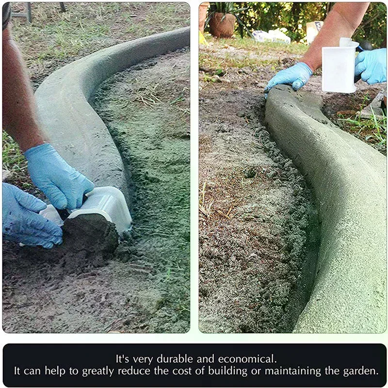 DIY Modeling Soil Plaster Plastic Concrete Spatula Shape Fixing Clip Garden Floor Mould Homemade Landscape Edge Tool