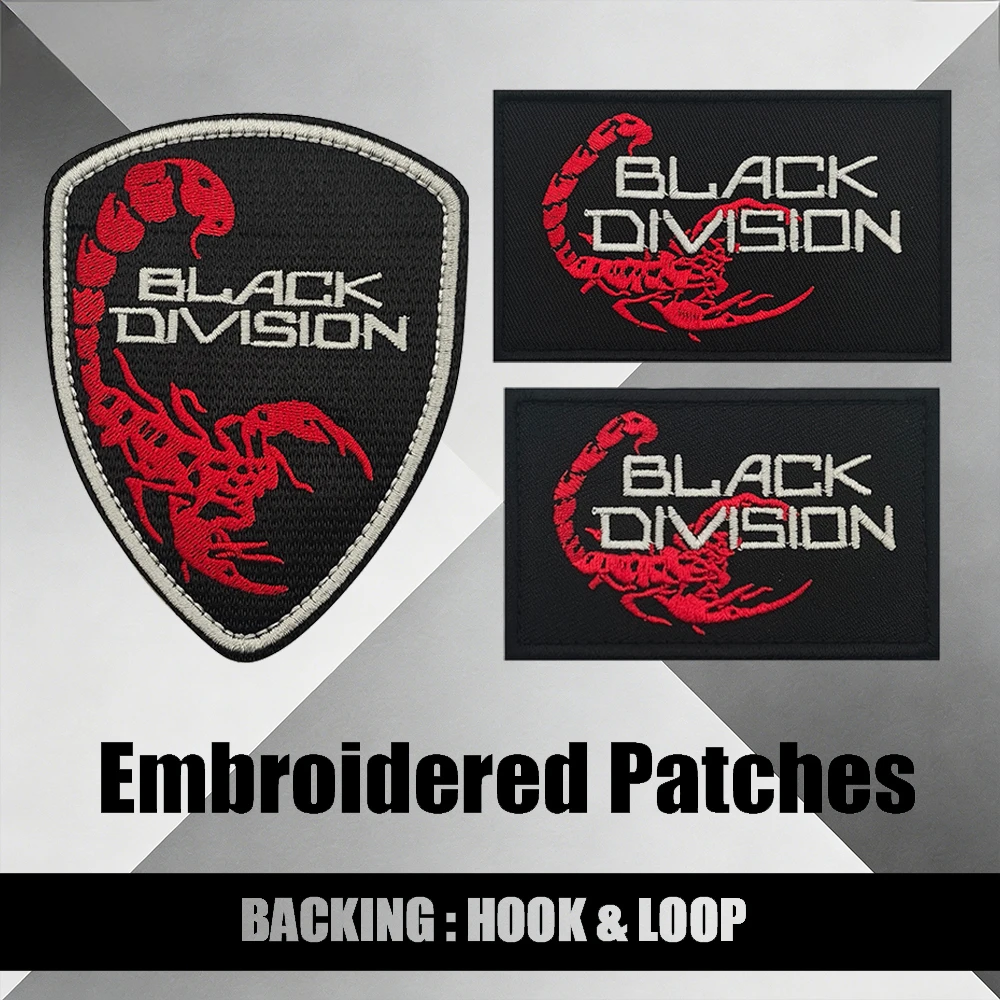 Black Division Scorpion Patch Embroidered Tactical Patch for Backpack Escape from Tarkov Gaming Esports Team Badge