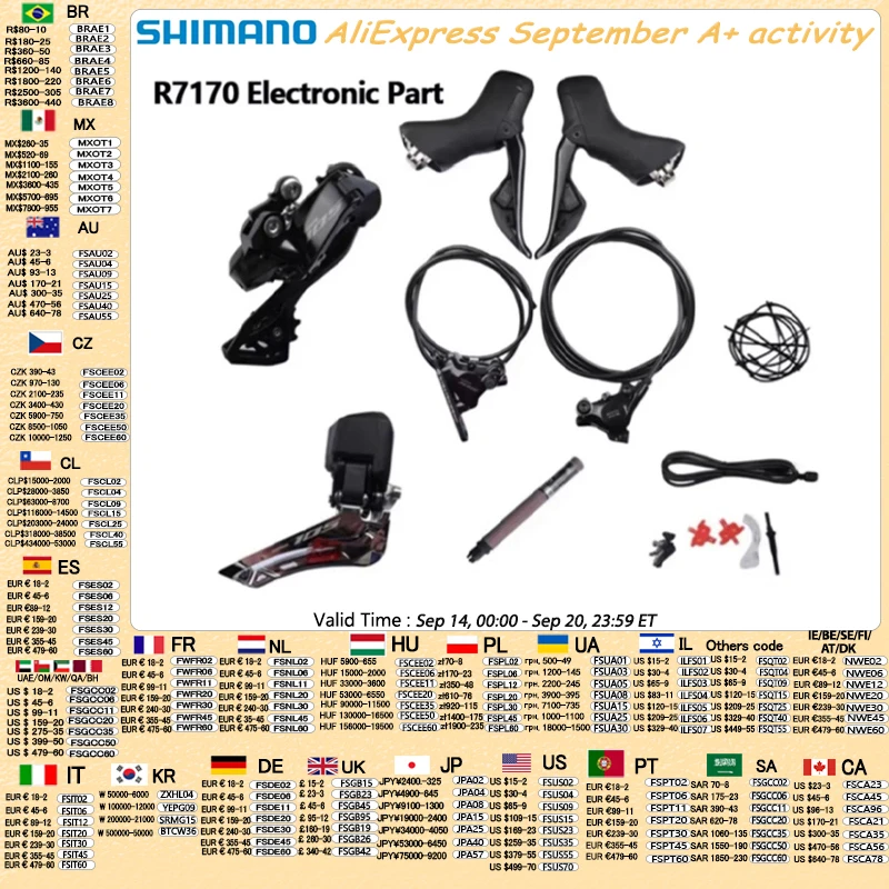 Shimano 105 R7170 Elektronische Teilgruppe FD R7150 2x12s RD-R7150 Batterie DN300 Rennrad Di2 R7170 L05A K05S Kleines Set