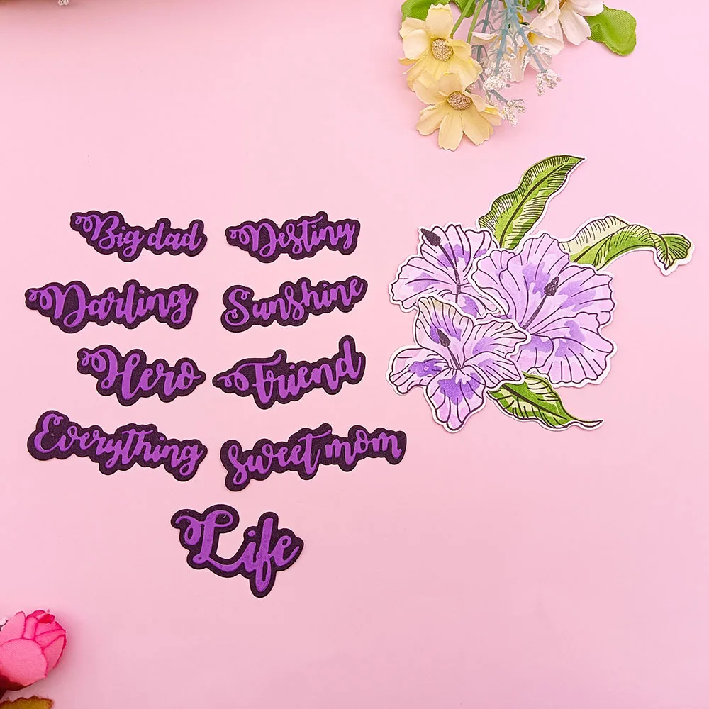 قطع معدنية لختم قوالب شفاف ، استنسل Alinacutle ، زهرة الكركديه ، ورق كرافت لسكرابوكينغ ، ألبوم بطاقات يدوي ، طوابع شفافة #4