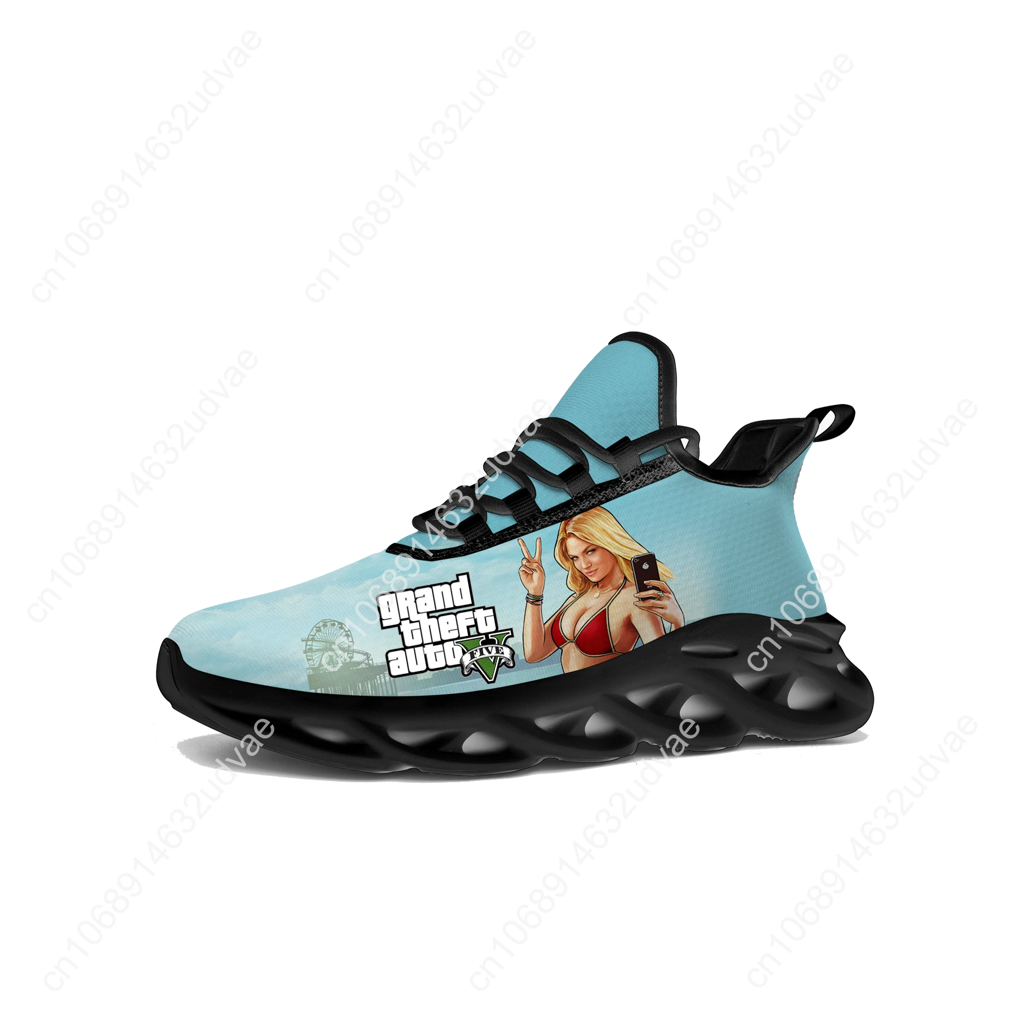 Grand Theft Auto GTA V 5 Flats Sneakers Cartoon Game Mens Womens Sports Running Shoes High Quality Sneaker Customized Made Shoe