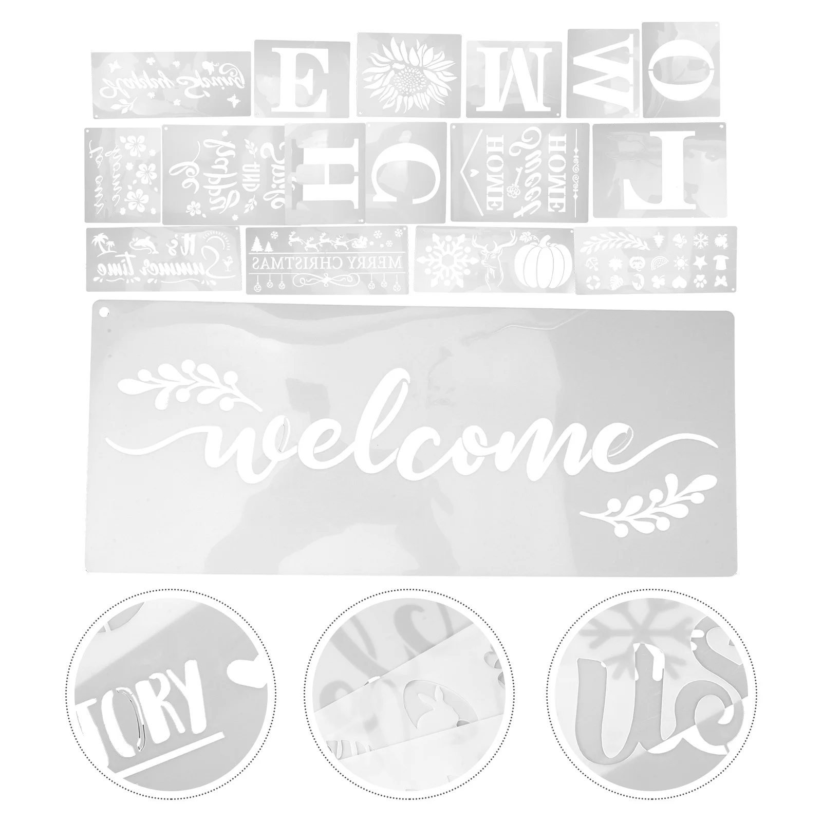 26 Sheets Convenient Painting Stencils Decorative Welcome Reusable Compact Emblems Templates DIY Accessories Letter Daily