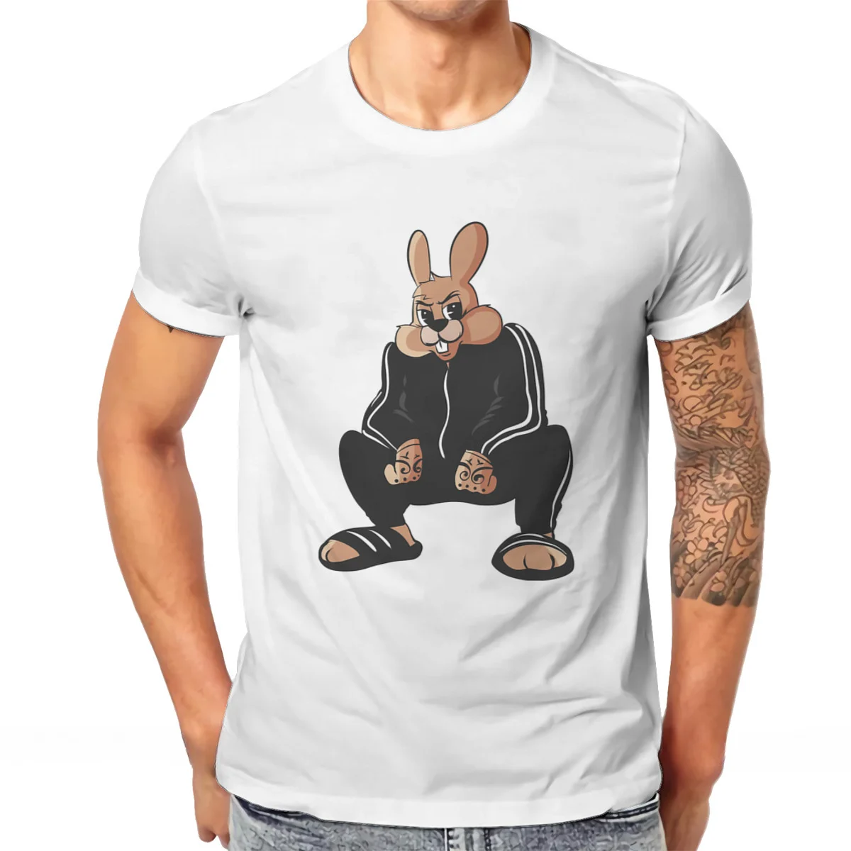 Rabbit Graphic TShirt Nu Pogodi Well Just You Wait Wolf Hare Zayats Cartoons Creative T Shirt Men Short Sleeve Gift Clothes