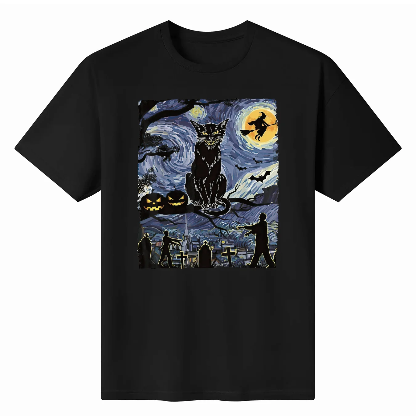 New Fashion Scary Night Funny Shirt Halloween Pumpkin Shirt For Men Clothing Women Tees Y2K Tops Unisex Summer Short Sleeve