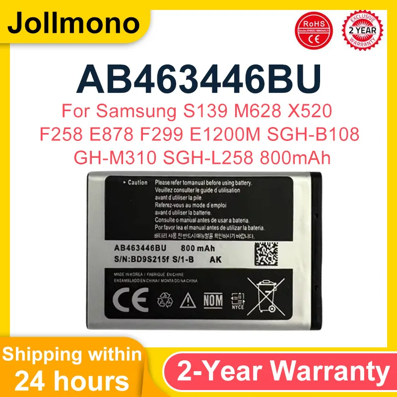 AB463446BU AB043446BE AB553446BU Аккумулятор для Samsung C3300K X208 B189 B309 GT-C3520 E1228 GT-E2530 E339 GT-E2330 C5212