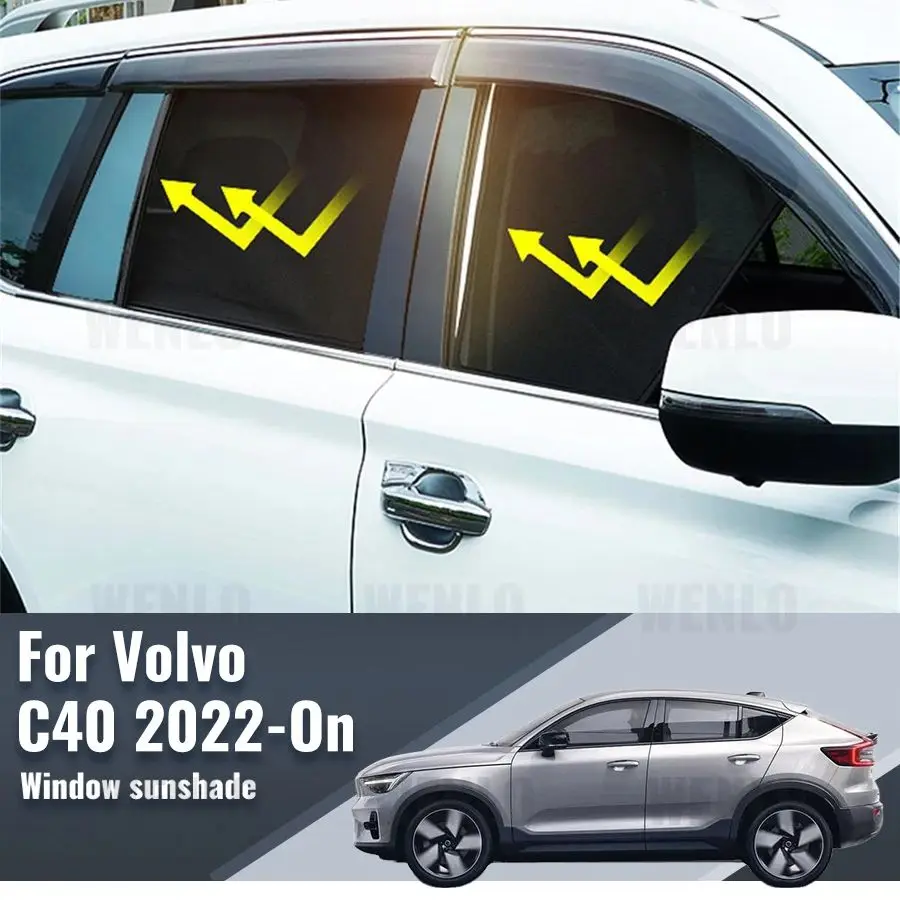 

For Volvo C40 2022 2023 2024 2025 Car Sun Visor Accessories Window Windshield Cover Sunshade Curtain Mesh Shade Blind Custom