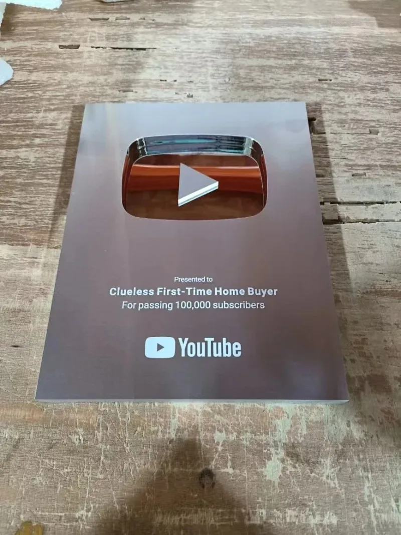 

Gold Name YouTube Play Button Award Plaque, YouTube Award