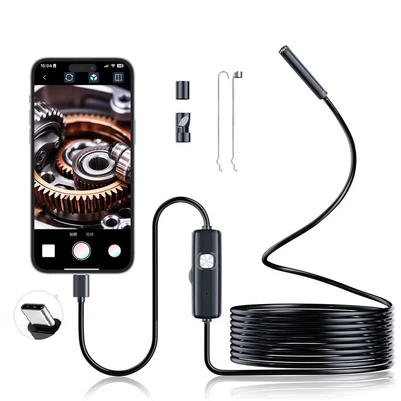 

USB Endoscope for OTG Android Phone 5.5mm Borescope Inspection Snake Camera IP67 Waterproof with 6 LED Lights For Type C