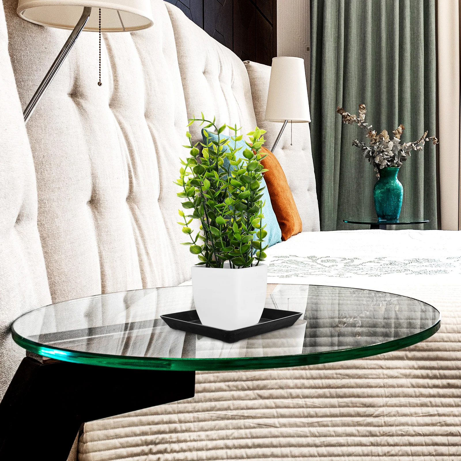 

2Pcs Flowerpot Tray Thickened Plastic Plant Pots Saucer Water Proof Easy Clean Garden Plant Stand