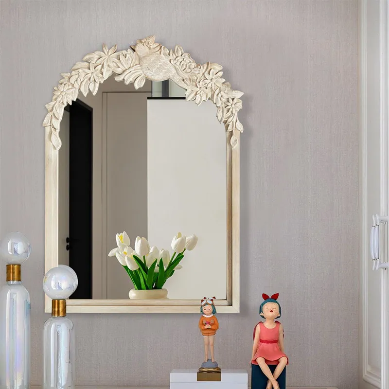 Classic Unbreakable Mirror Decor Retro Irregular Custom Makeup Mirror Decor Bedroom Standing Desktop Lustro Home Decor Items